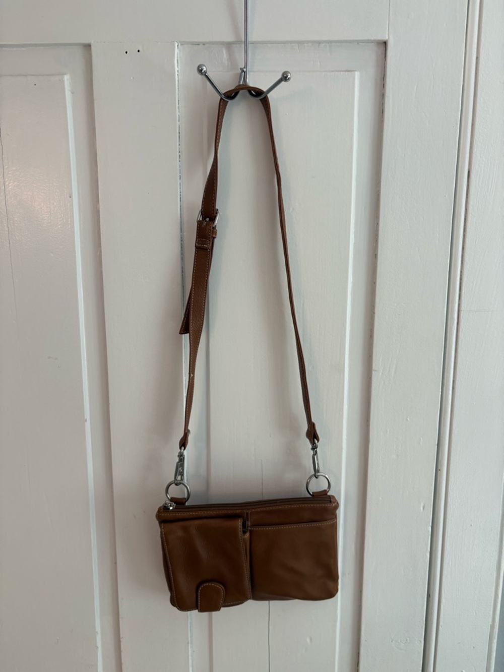 Tignanello Chestnut Brown Convertible Crossbody Bag